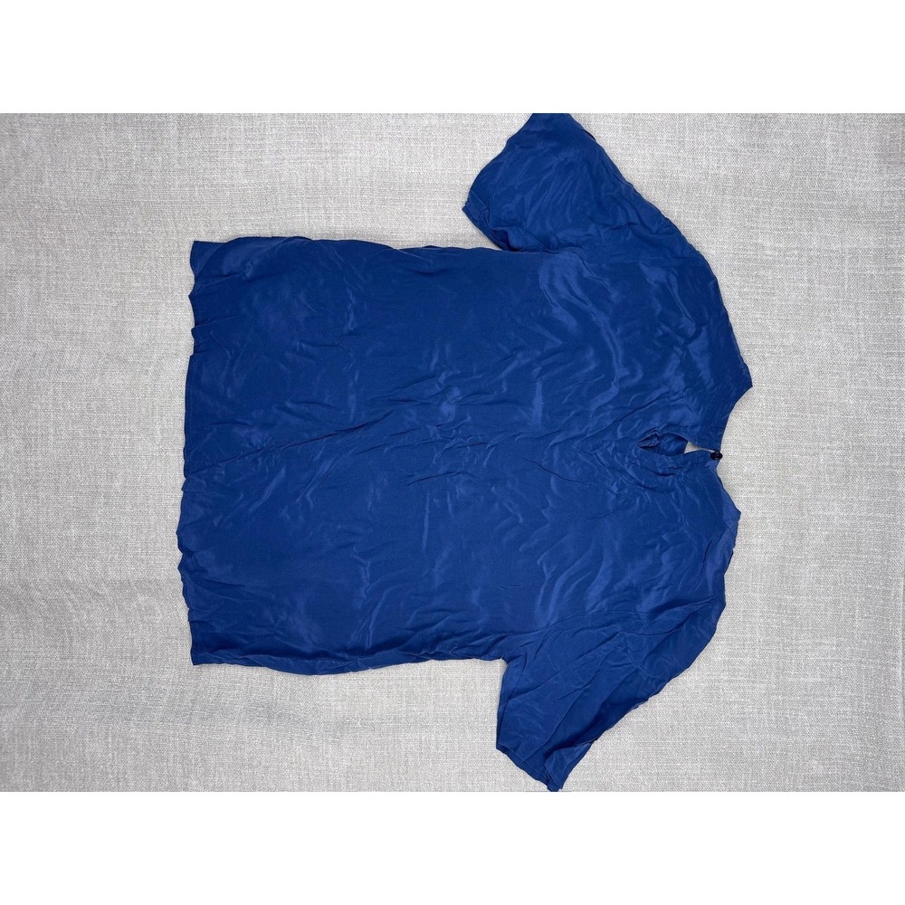 Blassport & Christie & Jill Blouse Womens M Navy Blue Silk Short Sleeve 2 Pack - Picture 11 of 12